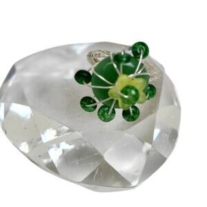 Jade Donut Flower Wirewrapped Ring